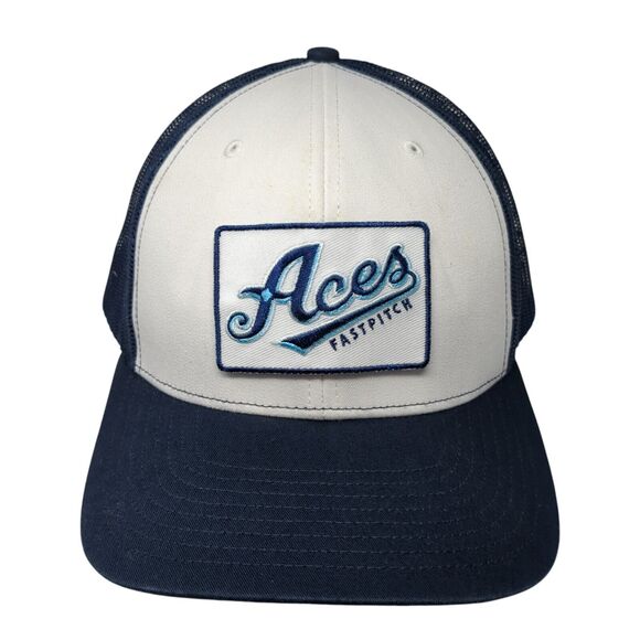 Aces Fastpitch Snapback Trucker Hat Blue One Size Mesh Back Adjustable - Picture 1 of 10